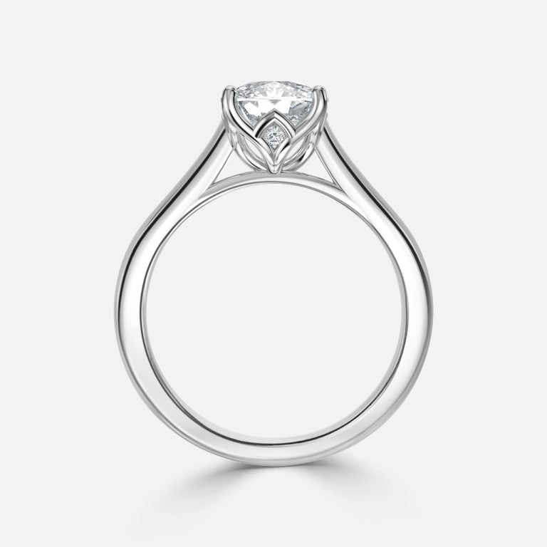 Lyla Cushion Solitaire Moissanite Engagement Ring