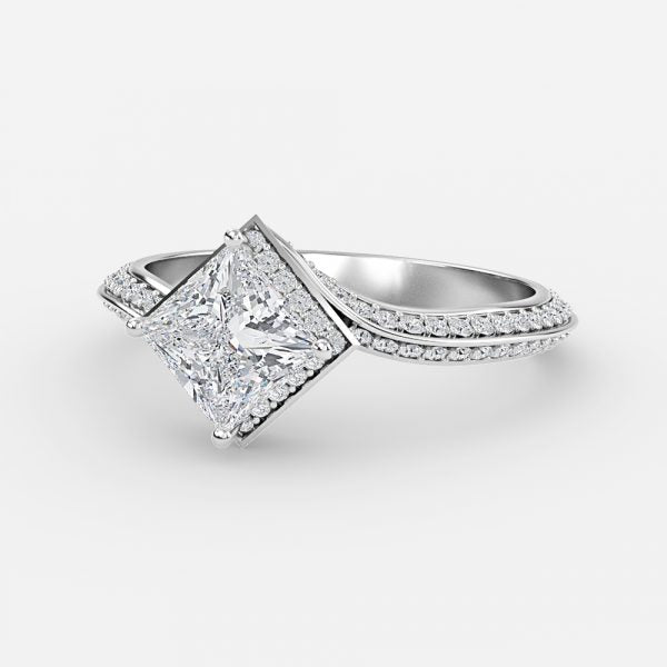 Bellatrix Princess Hidden Halo Moissanite Engagement Ring