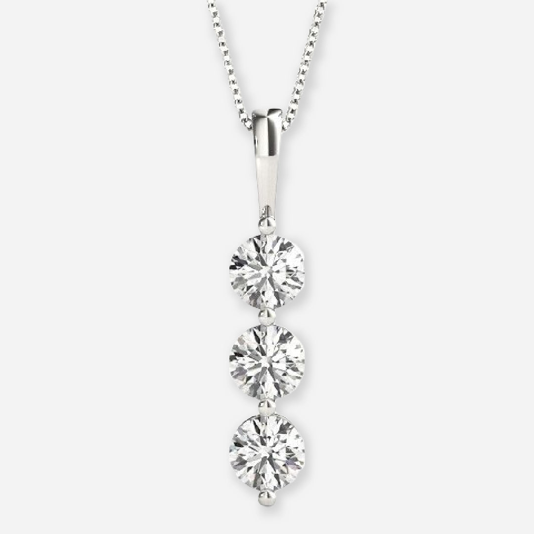 Moissanite Three Stone Pendant