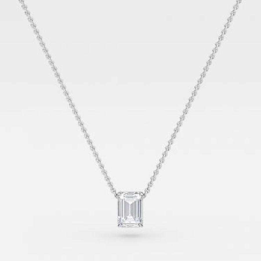 Emerald Moissanite Solitaire Pendant