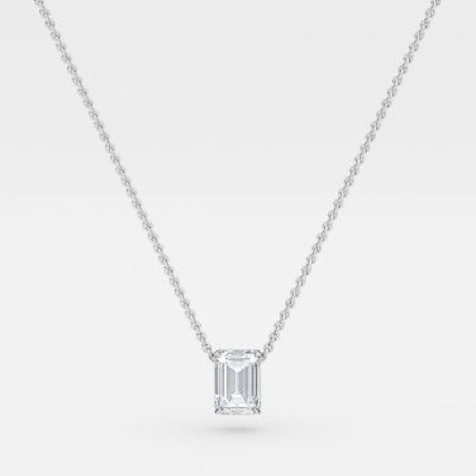 Emerald Moissanite Solitaire Pendant