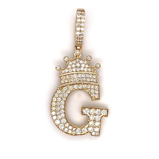 1.30 CT Moissanite Iced Out Letter G Pendant