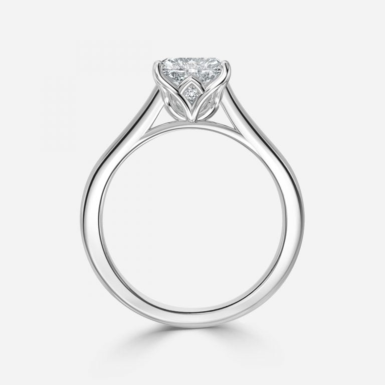 Lyla Heart Solitaire Moissanite Engagement Ring