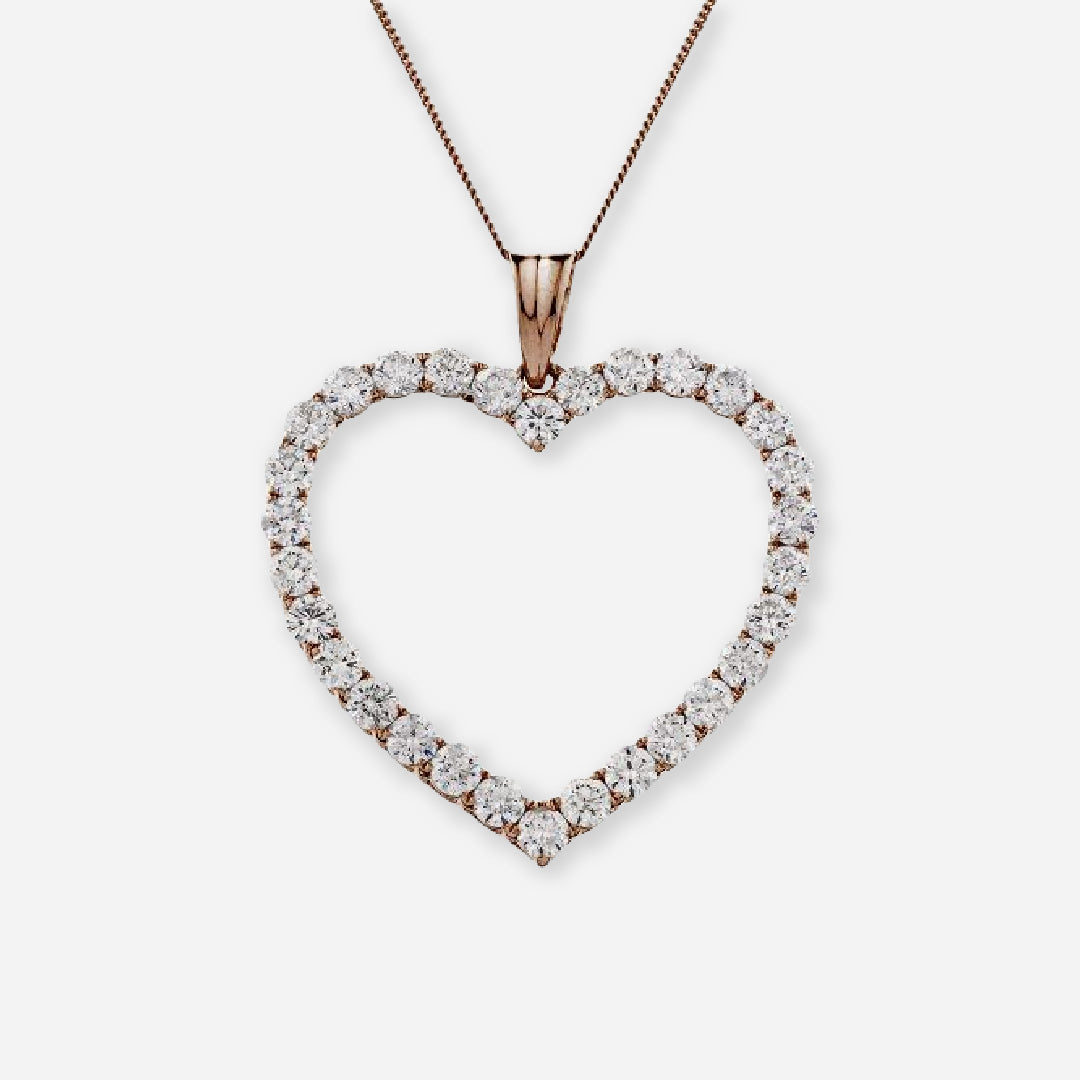 Moissanite Heart Pendant