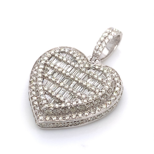 2.75 CT Moissanite Iced Out Heart Pendant