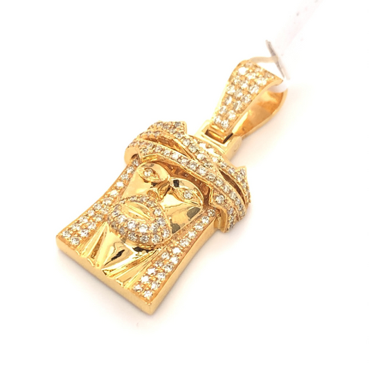 1.50 CT Moissanite Iced Out Jesus Head Pendant