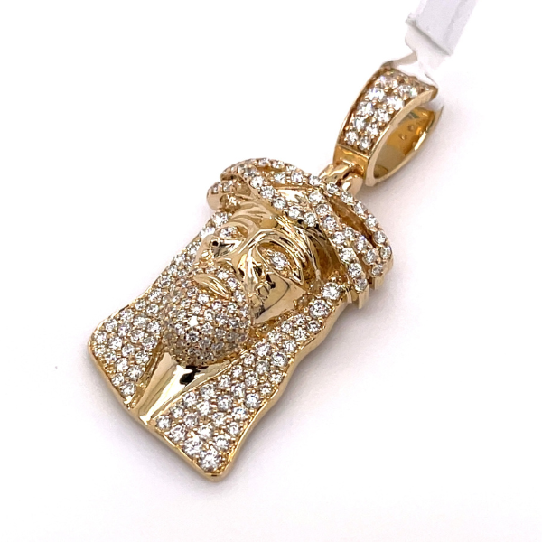 1.50 CT Moissanite Iced Out Jesus Head Pendants