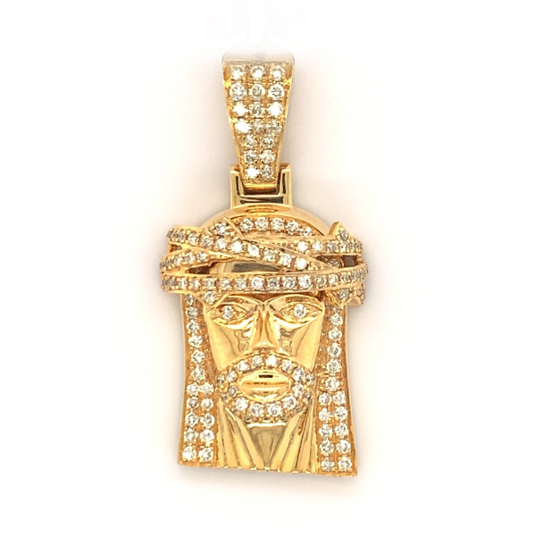 1.50 CT Moissanite Iced Out Jesus Head Pendant