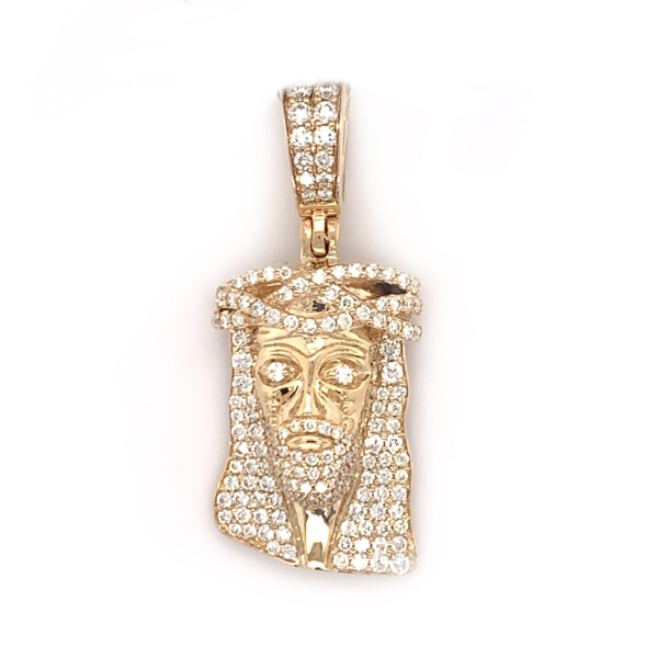 1.50 CT Moissanite Iced Out Jesus Head Pendants