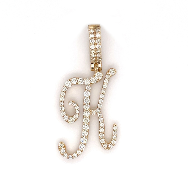 0.75 CT Moissanite Iced Out Letter K Pendant