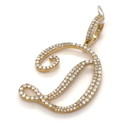2.50 CT Moissanite Iced Out Letter D Pendant
