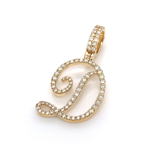 1.00 CT Moissanite Iced Out Letter "D" Pendant