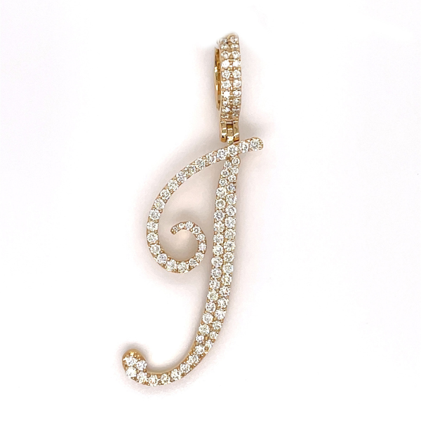 0.75 CT Moissanite Iced Out Letter J Pendant