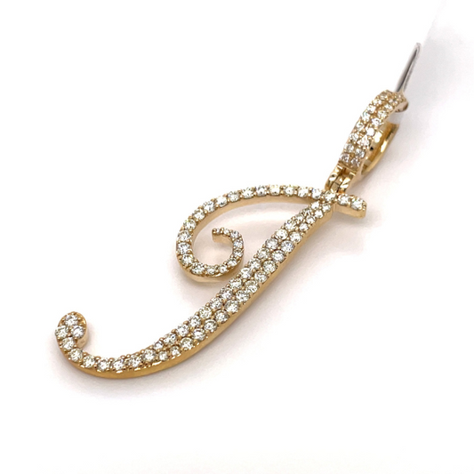 0.75 CT Moissanite Iced Out Letter J Pendant