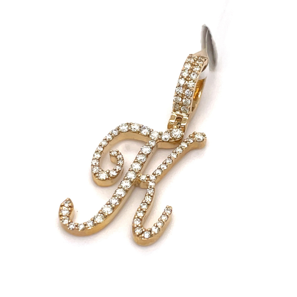 0.75 CT Moissanite Iced Out Letter K Pendant