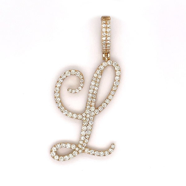 2.5 CT Moissanite Iced Out Letter H Pendant