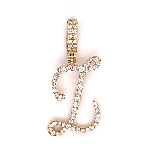 1.00 CT Moissanite Iced Out Letter L Pendant