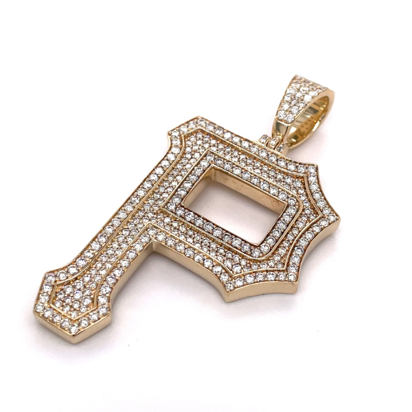 3.00 CT Moissanite Iced Out Letter P Pendant