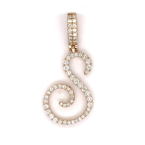 0.70 CT Moissanite Iced Out Letter S Pendant