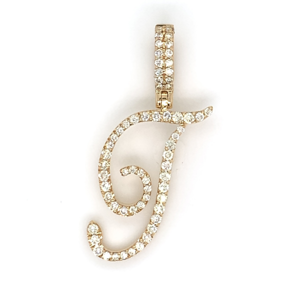 1.00 CT Moissanite Iced Out Letter "T" Pendant