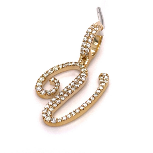 1.30 CT Moissanite Iced Out Letter V Pendant