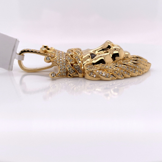 2.02 CT Moissanite Iced Out Lion Pendant