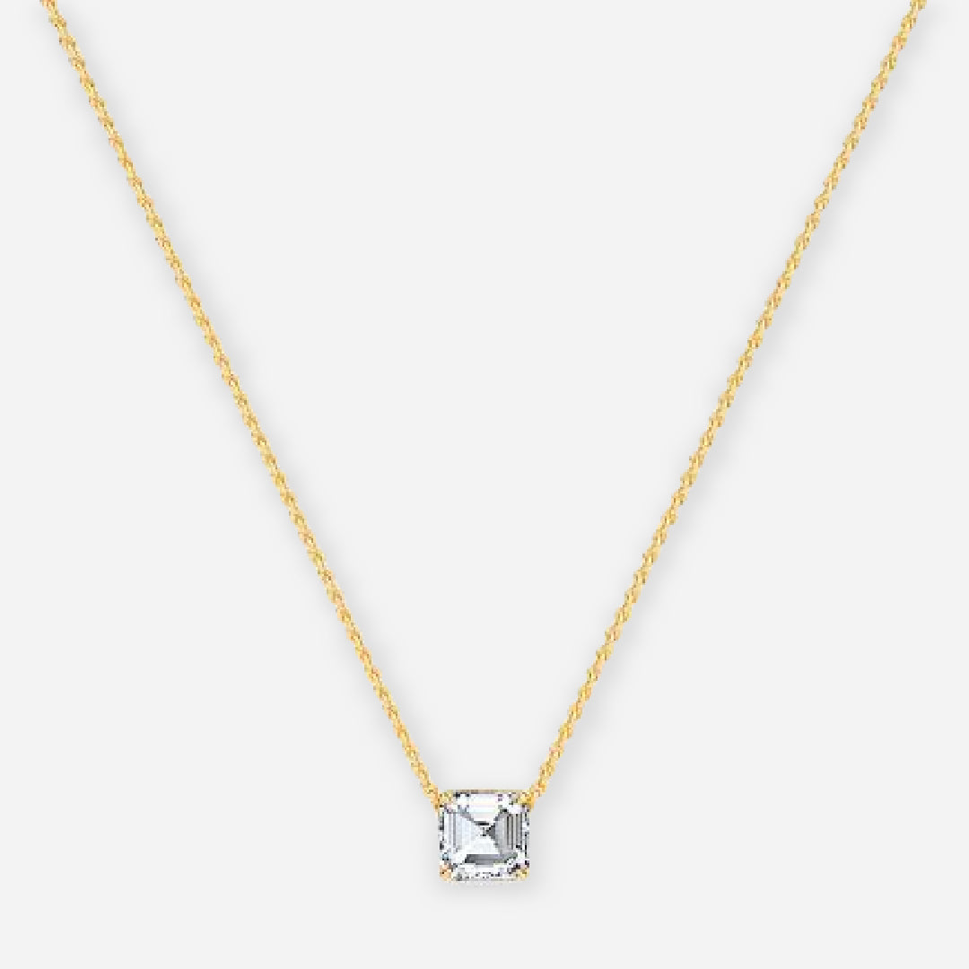 Asscher Moissanite Solitaire Pendant