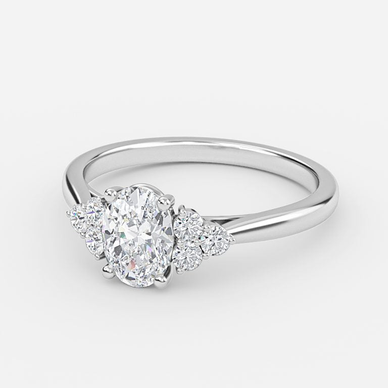 Aviva Oval Cluster Moissanite Engagement Ring