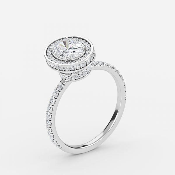 Kassia Oval Halo Moissanite Engagement Ring