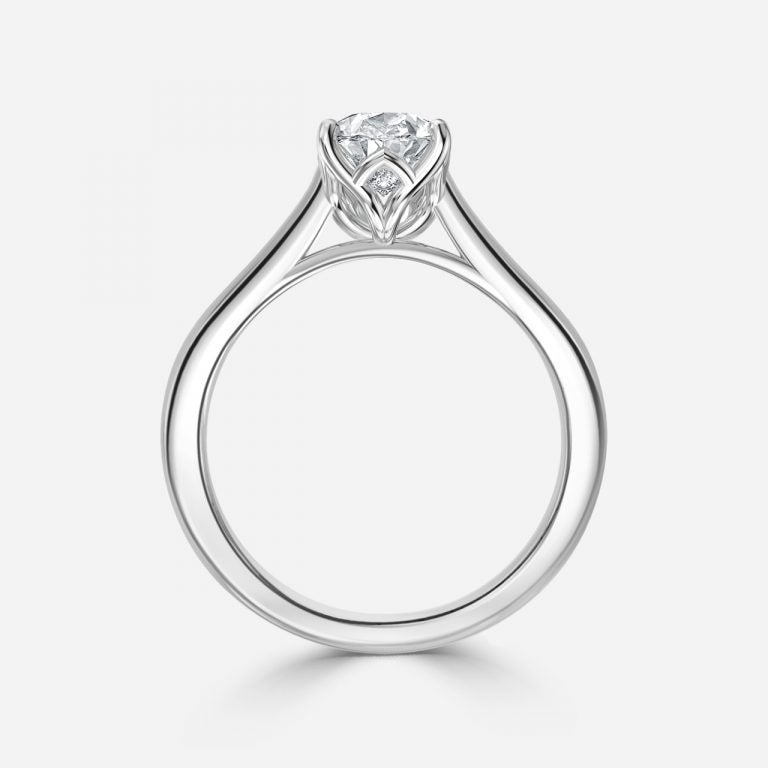 Lyla Pear Solitaire Moissanite Engagement Ring