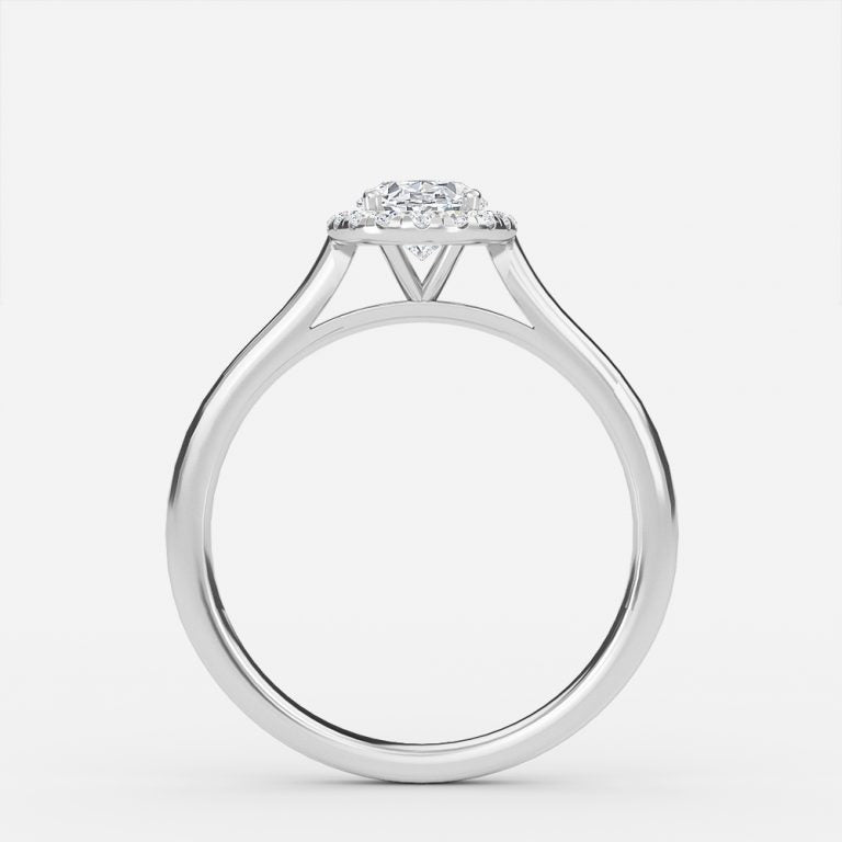 Louisa Oval Halo Moissanite Engagement Ring