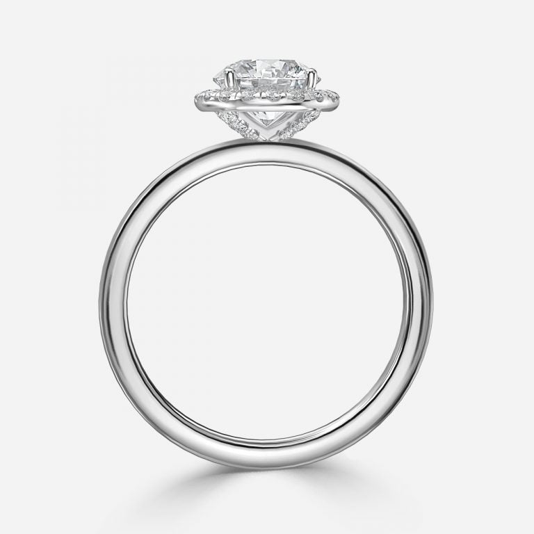 Katya Round Halo Moissanite Engagement Ring