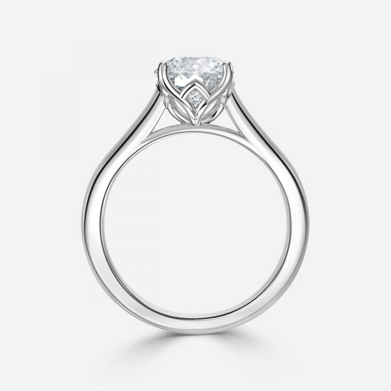 Lyla Round Solitaire Moissanite Engagement Ring