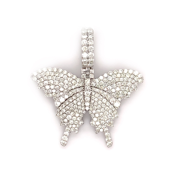 1.70 CT Moissanite Iced Out Butterfly Pendant
