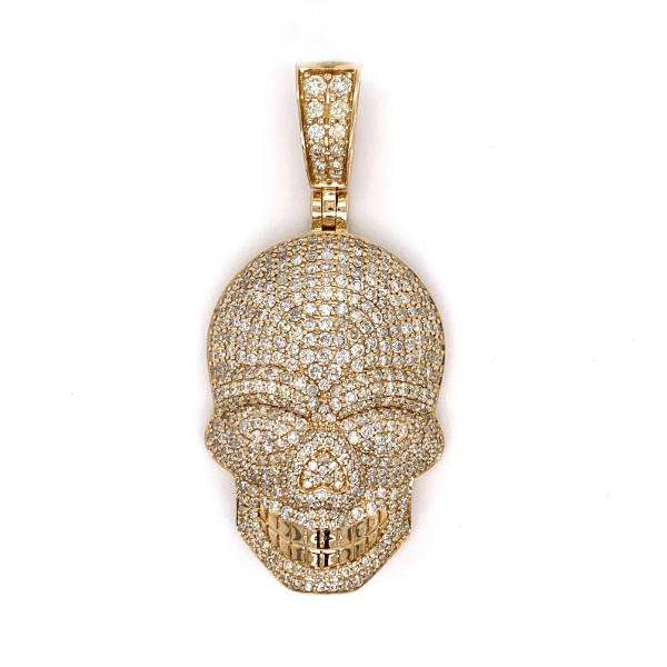 5.7 CT Moissanite Iced Out Skull Pendant