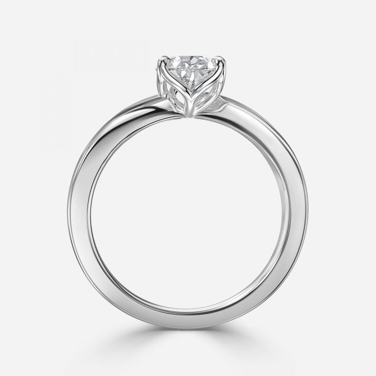 Yvette Pear Hidden Halo Moissanite Engagement Ring