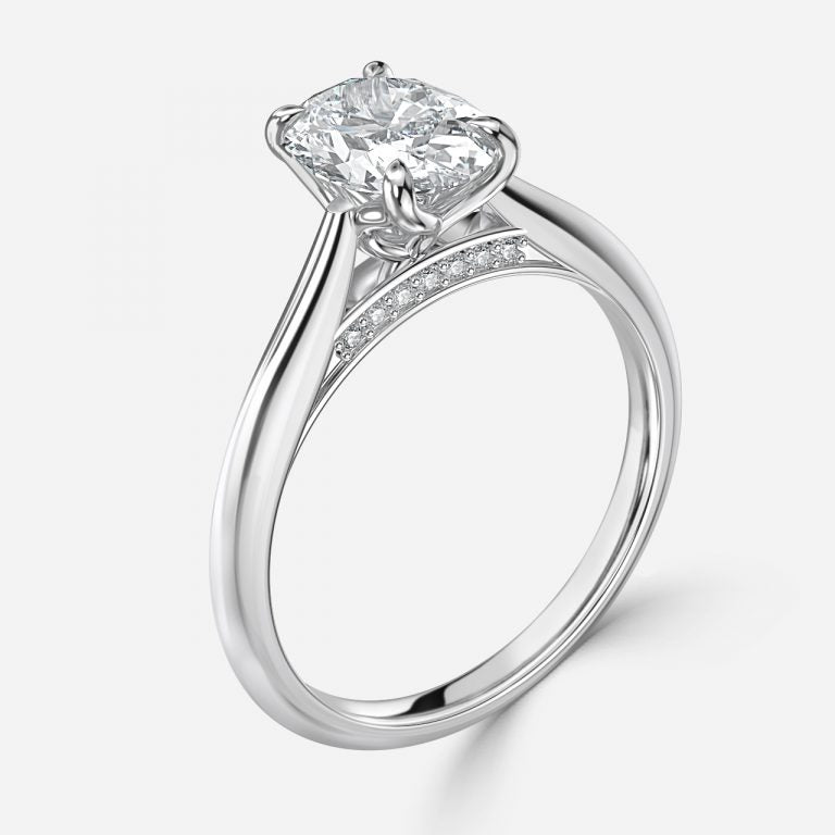 Sofiyan Oval Hidden Halo Moissanite Engagement Ring