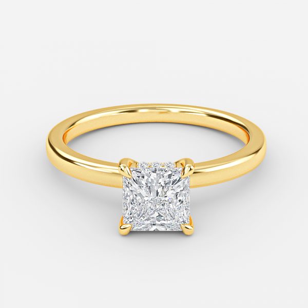 Idra Princess Hidden Halo Moissanite Engagement Ring