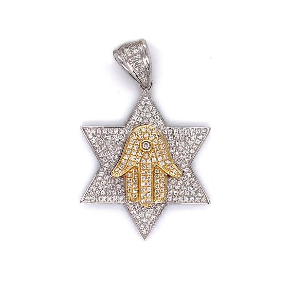 0.83 CT Moissanite Iced Out Star Pendant