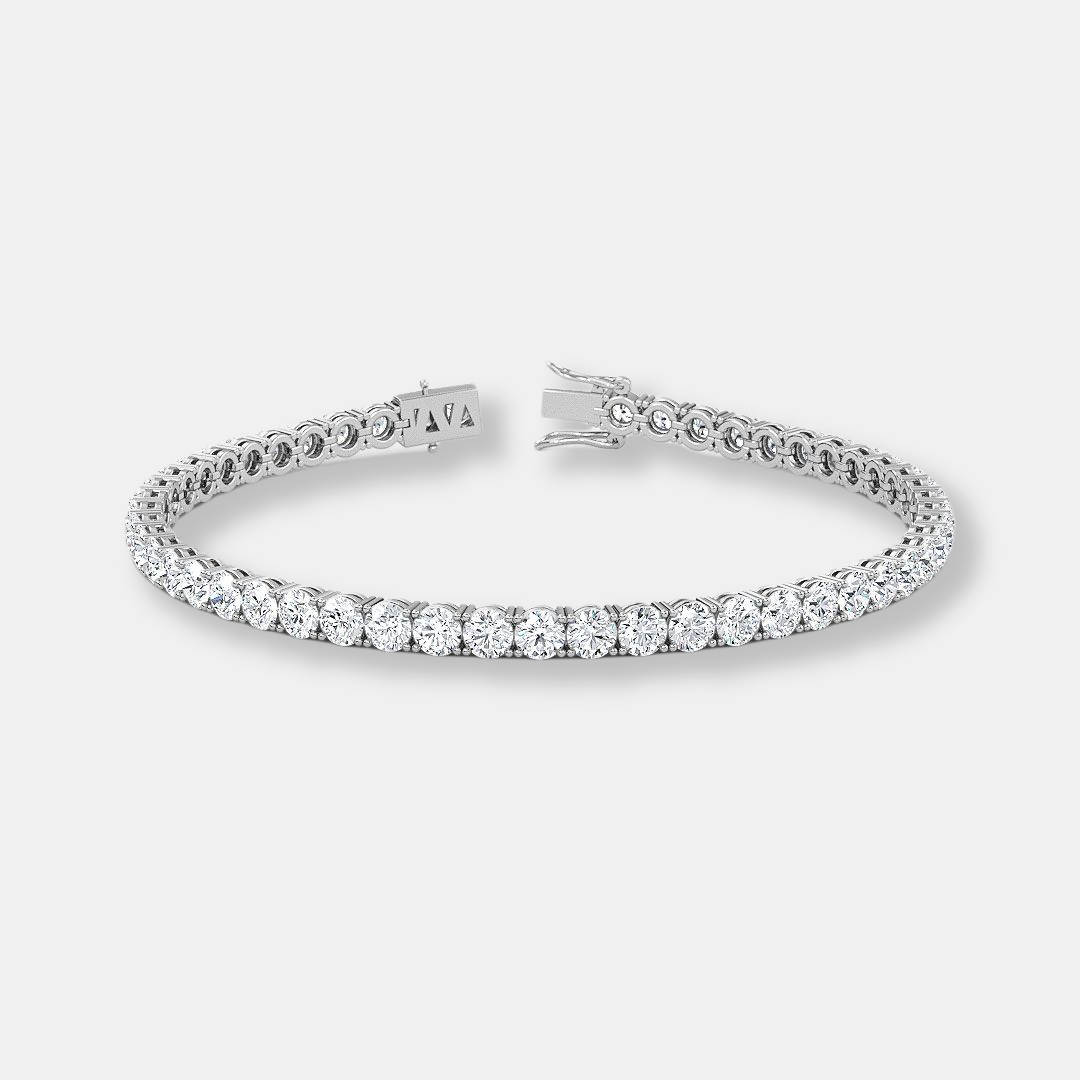 4 Prong Round Moissanite Tennis Bracelet