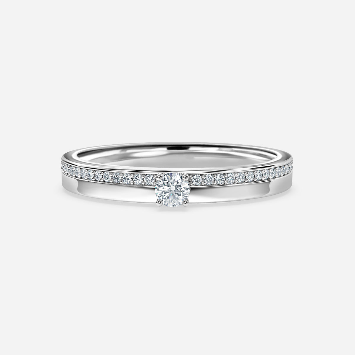 Round Big Moissanite Wedding Ring