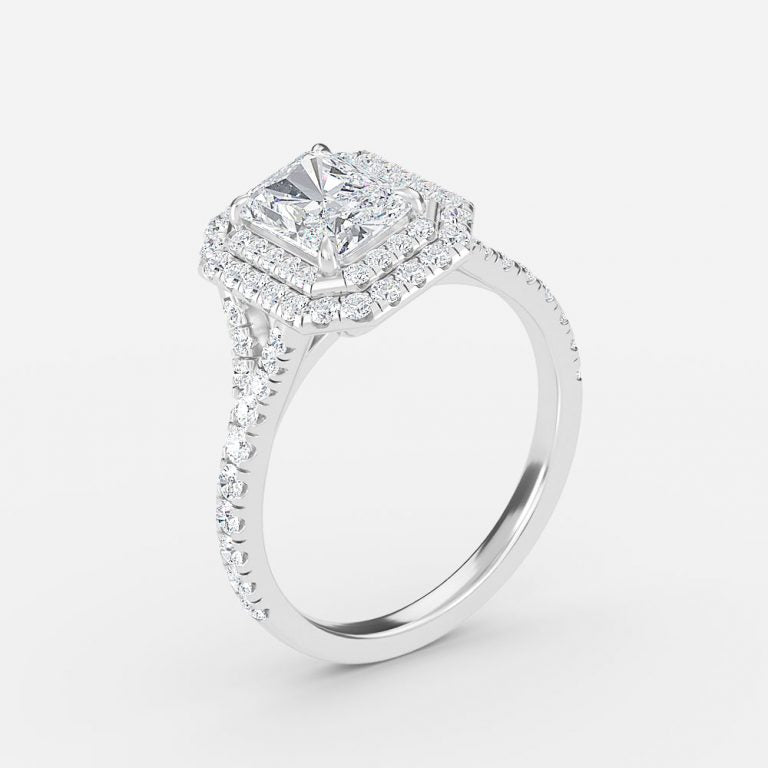 Afton Radiant Halo Moissanite Engagement Ring