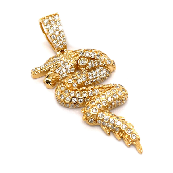 3.72 CT Moissanite Iced Out Dragon Pendant