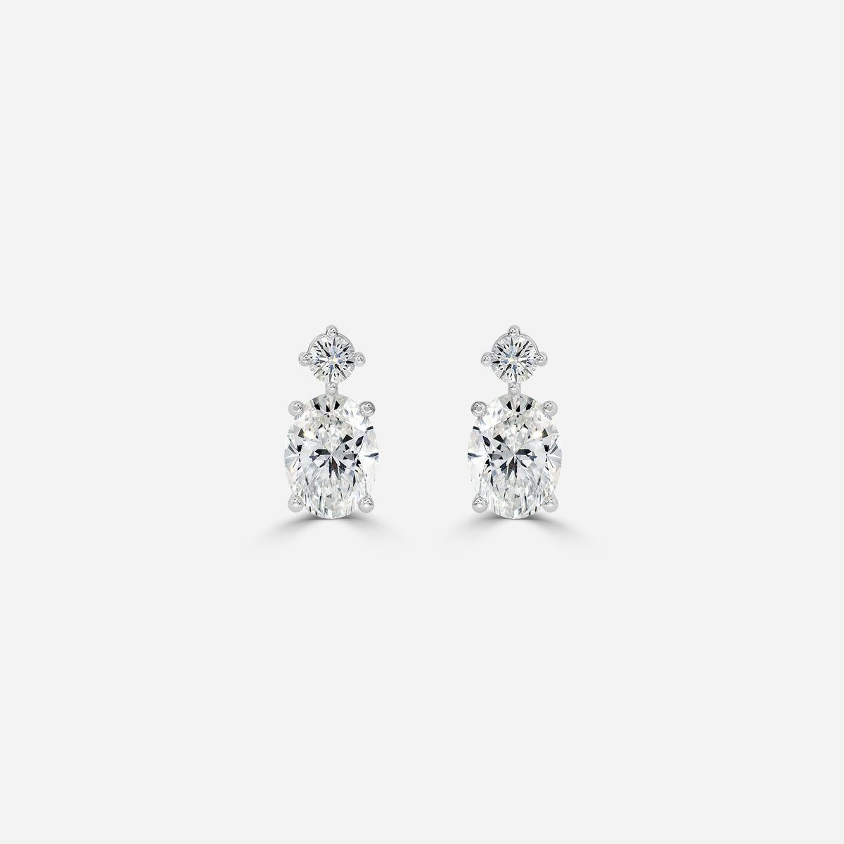 Oval Moissanite Drops Earrings