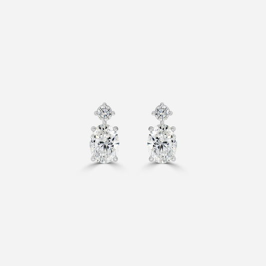 Oval Moissanite Drops Earrings