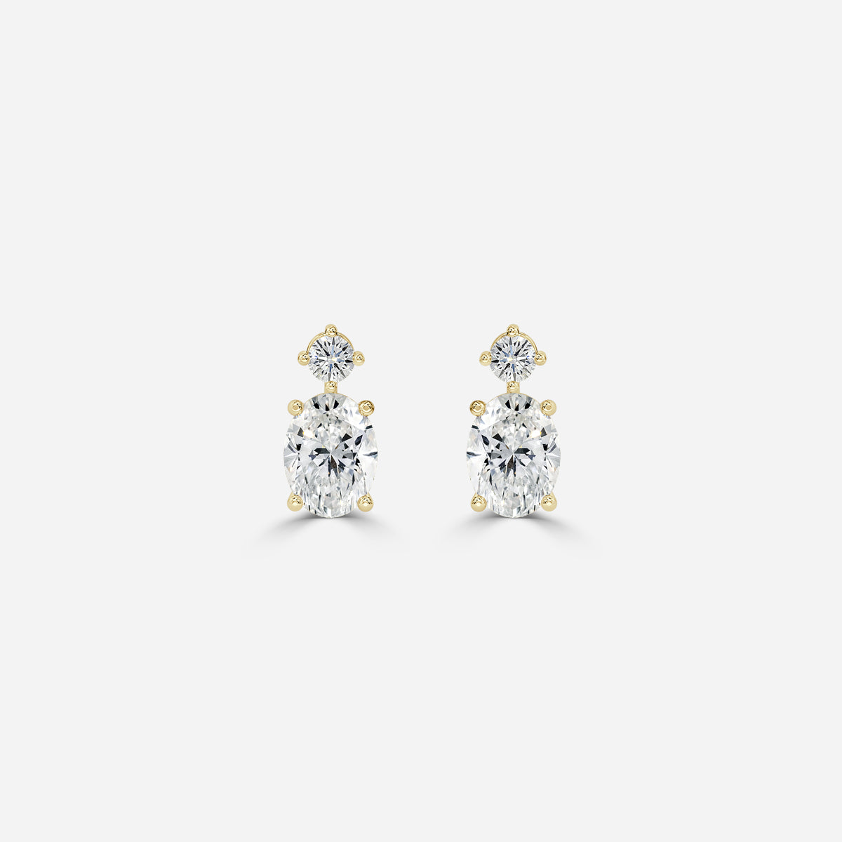 Oval Moissanite Drops Earrings