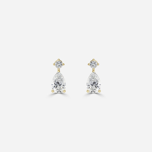 Pear Moissanite Drops Earrings