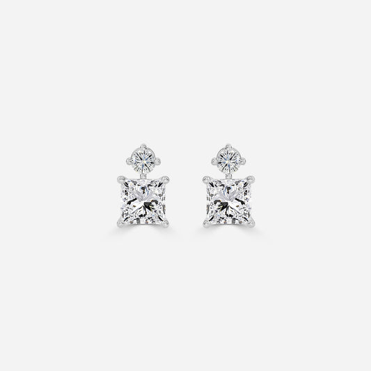 Princess Moissanite Drops Earrings