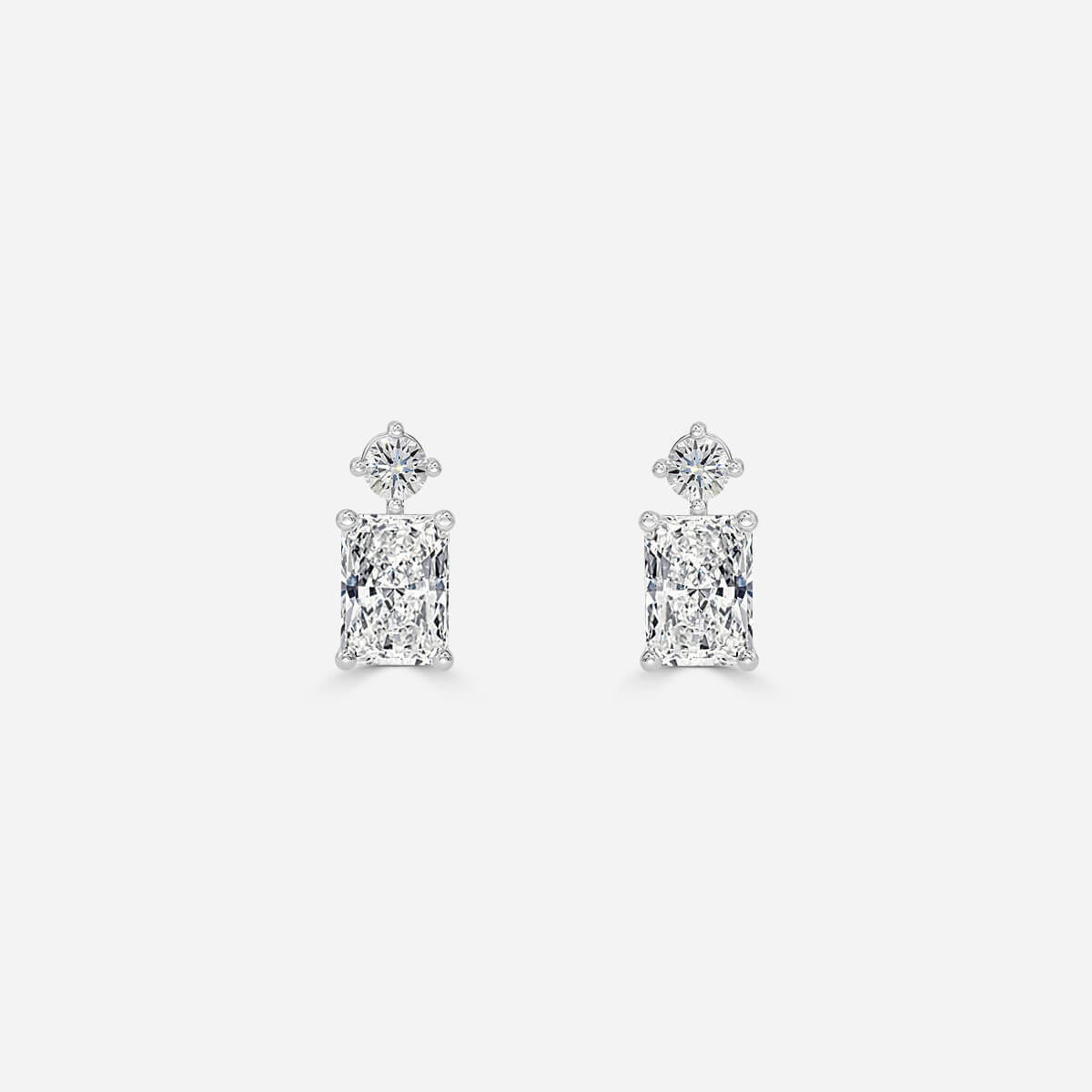 Radiant Moissanite Drops Earrings