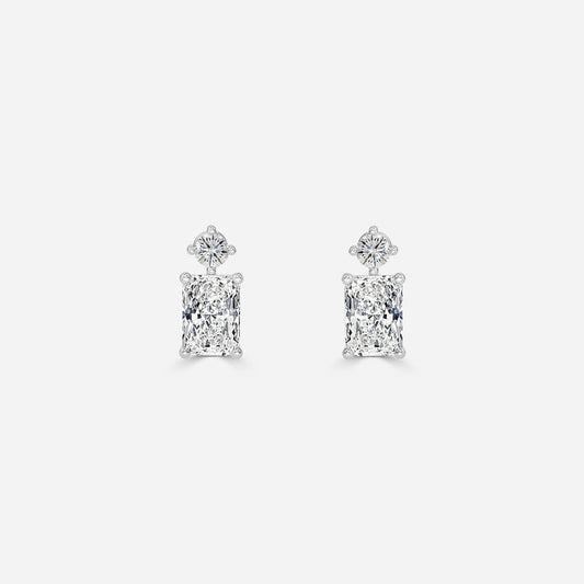 Radiant Moissanite Drops Earrings